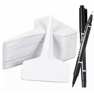 Whaline 200Pcs T-Type Plant Labels with 2 Gel Pen PVC Garden Tags Waterproof ...